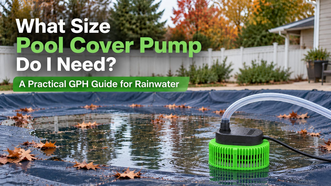 Rainwater collecting on a pool cover with an automatic pool cover pump