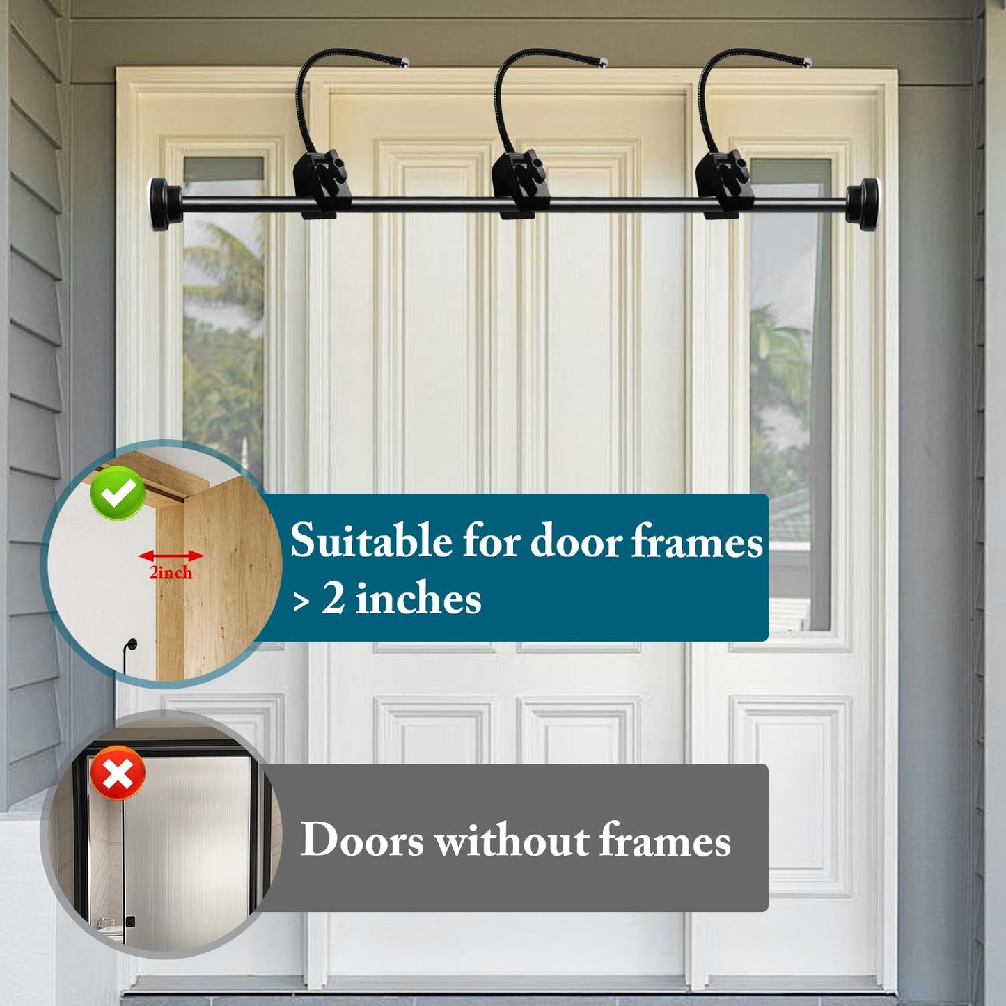 Adjustable Garland Hanger for Front Door — No Drill, No Damage