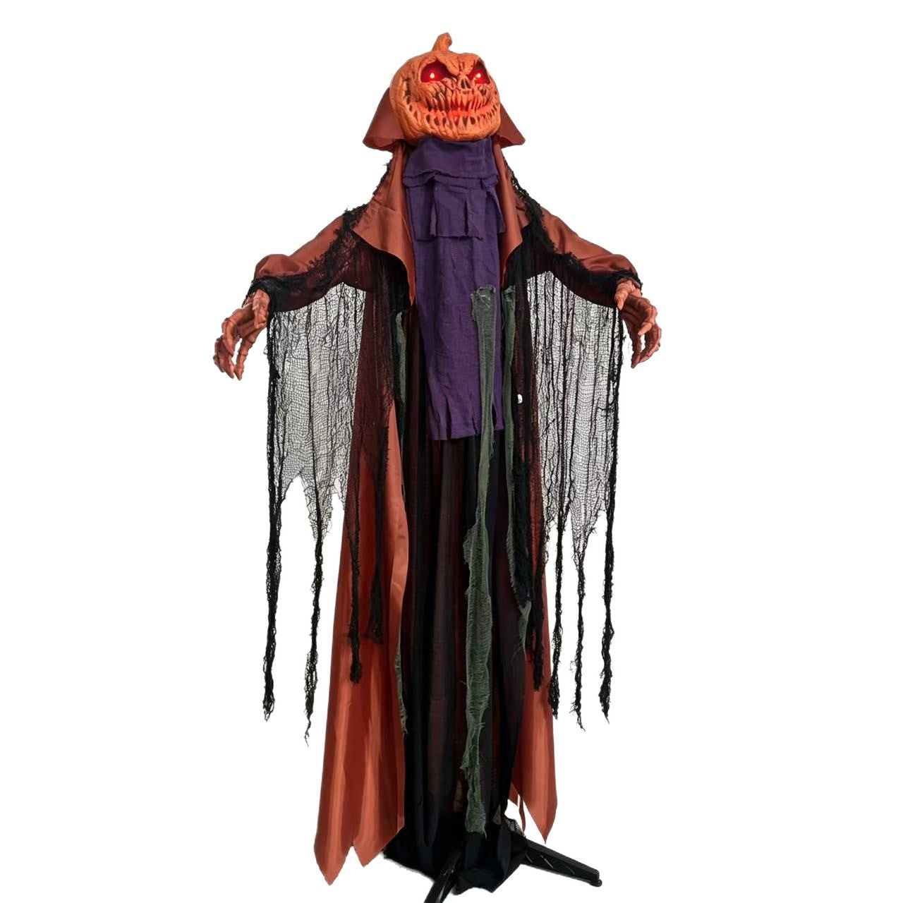 6.56 FT Halloween Pumpkin Electric Decoration: Lights Up, Plays Sounds, and Swings