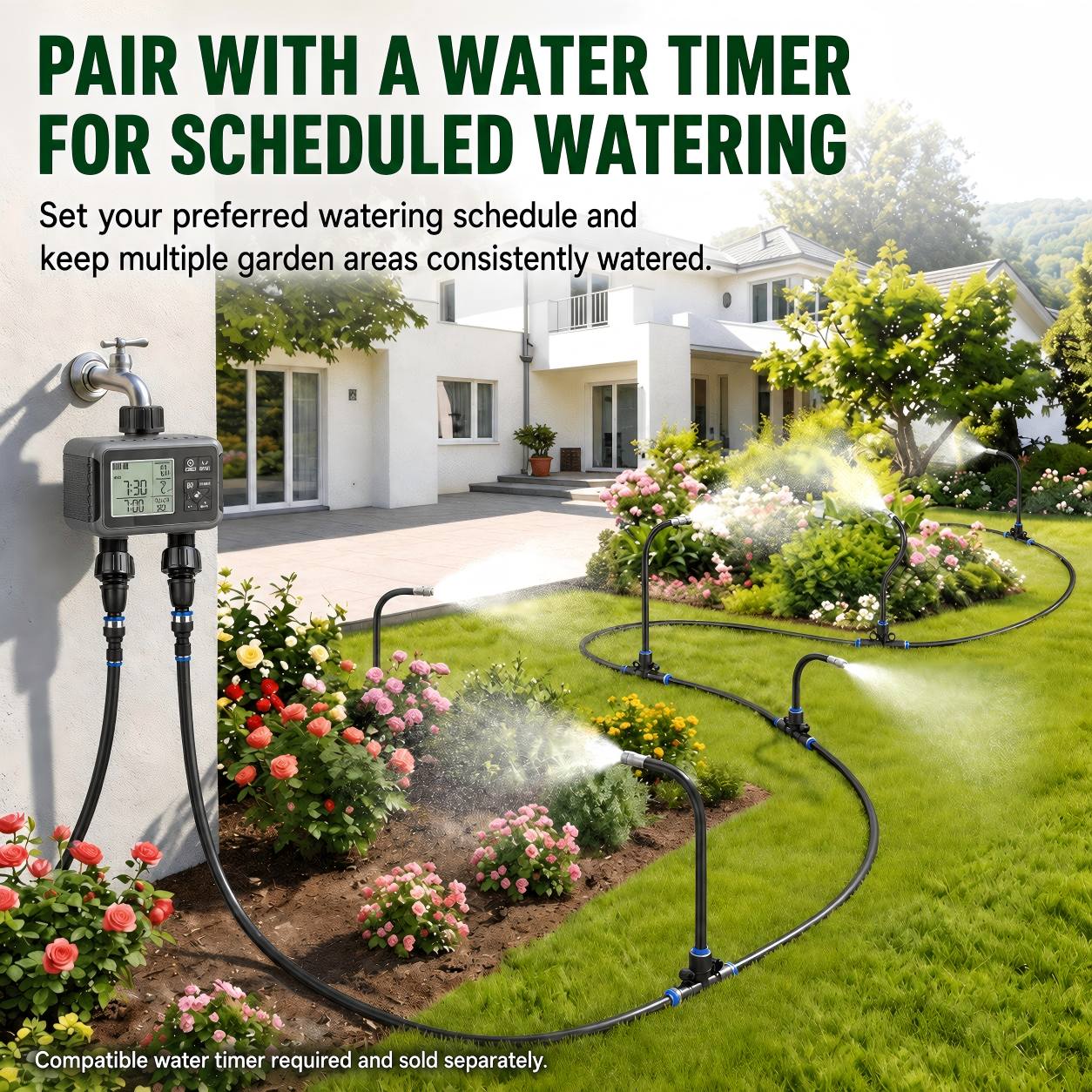 360° Adjustable Drip Irrigation Kit with Misting Nozzles