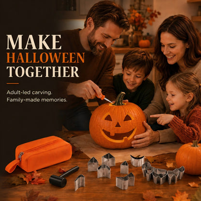36-Piece Pumpkin Carving Kit with 24 Mix-and-Match Metal Face Shapes