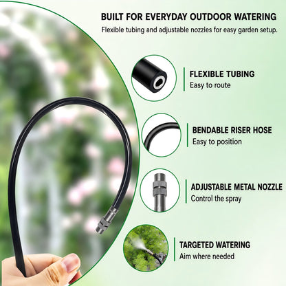 360° Adjustable Drip Irrigation Kit with Misting Nozzles