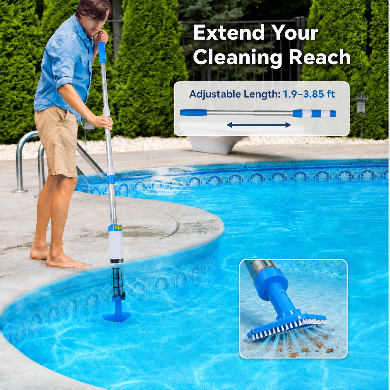 3 in 1 Cordless Rechargeable Pool Vacuum Cleaner
