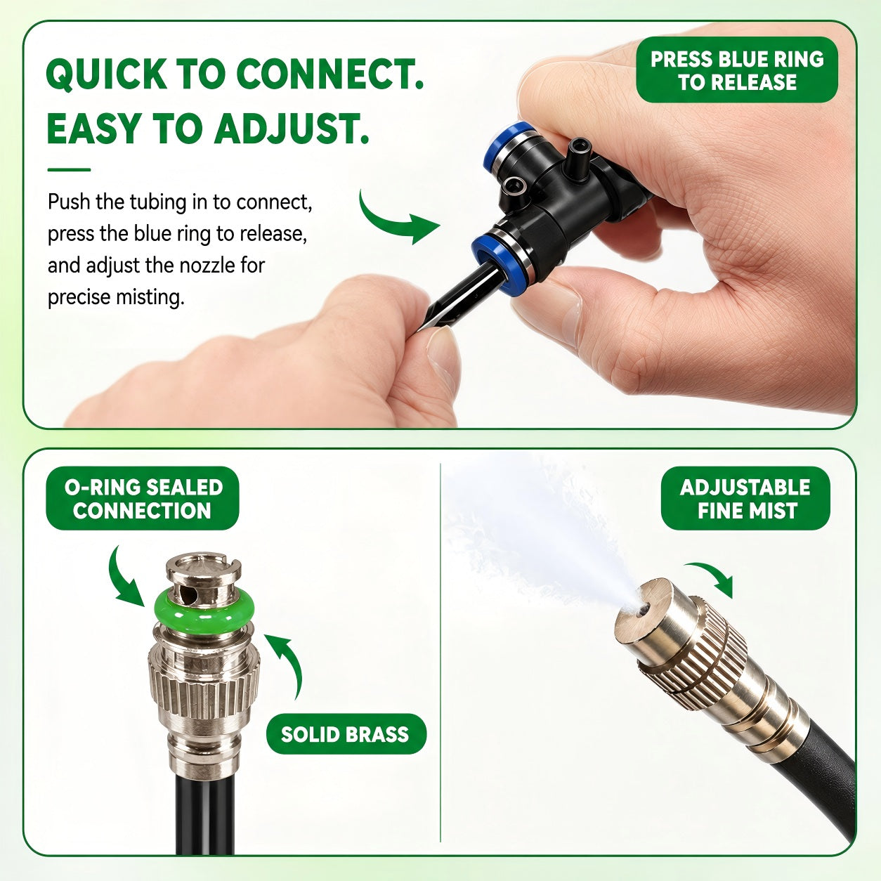 360° Adjustable Drip Irrigation Kit with Misting Nozzles