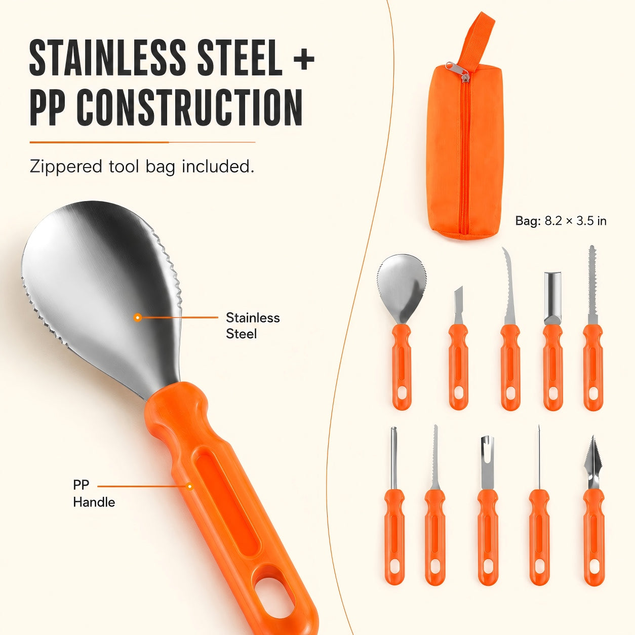 36-Piece Pumpkin Carving Kit with 24 Mix-and-Match Metal Face Shapes