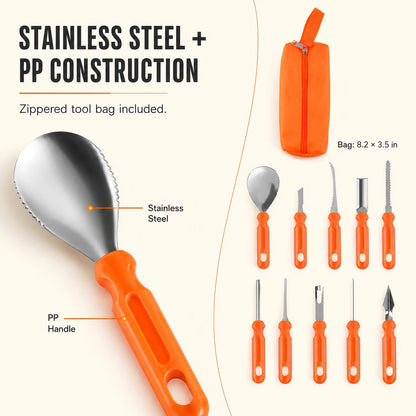 36-Piece Pumpkin Carving Kit with 24 Mix-and-Match Metal Face Shapes