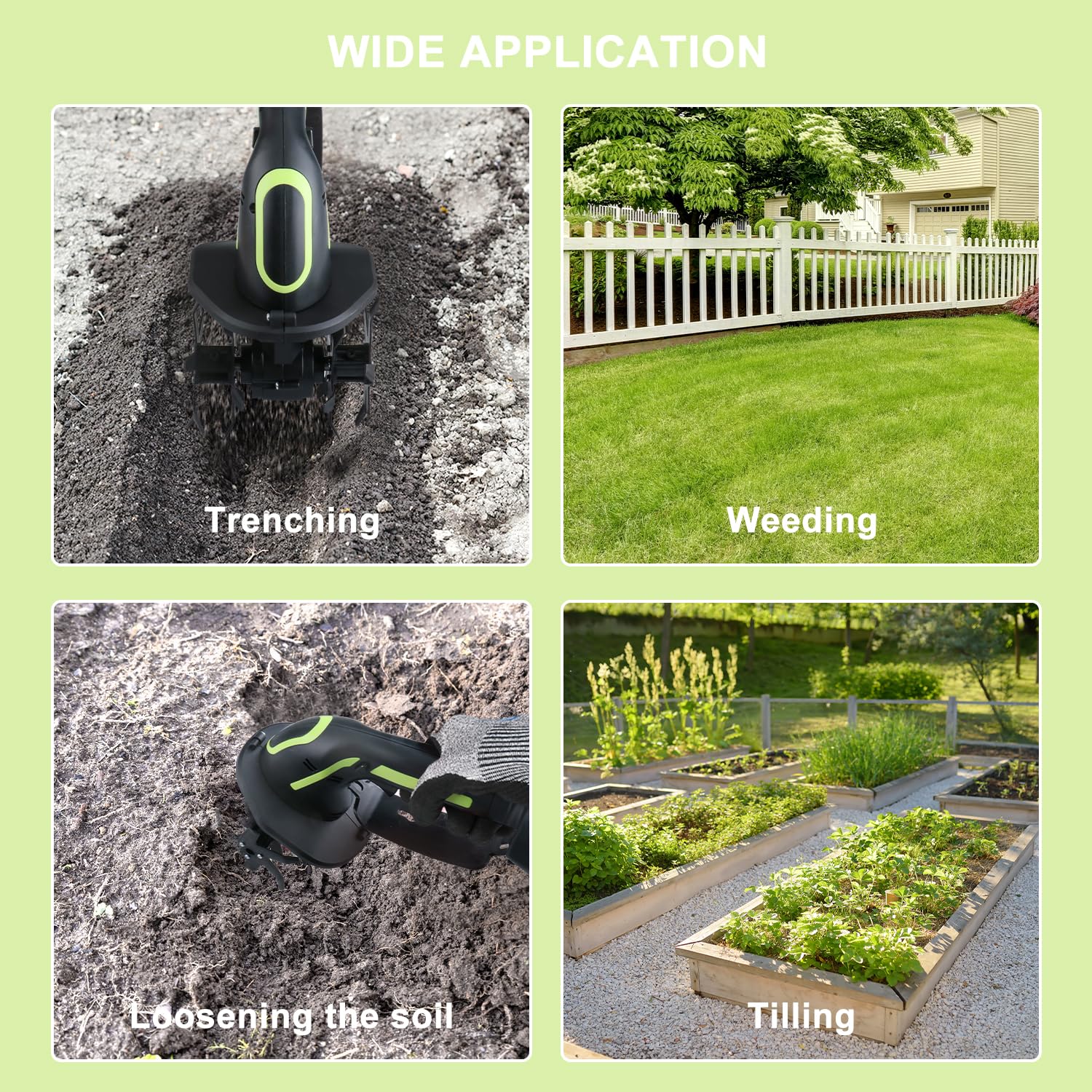 2-IN-1 Cordless Garden Tiller Cultivator for Small Gardens & Raised Beds