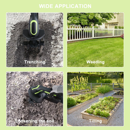 2-IN-1 Cordless Garden Tiller Cultivator for Small Gardens & Raised Beds