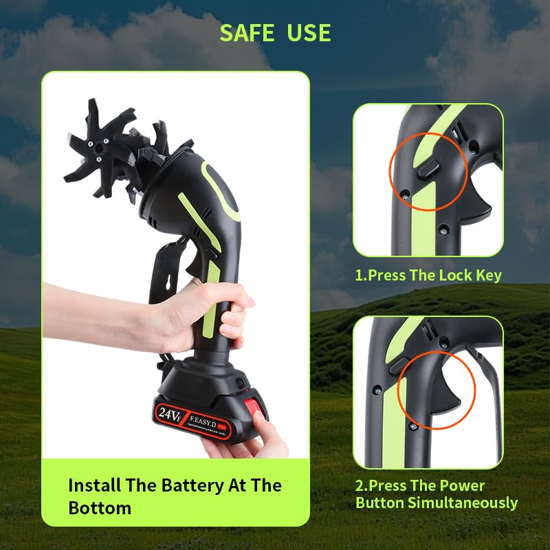 2-IN-1 Cordless Garden Tiller Cultivator for Small Gardens & Raised Beds
