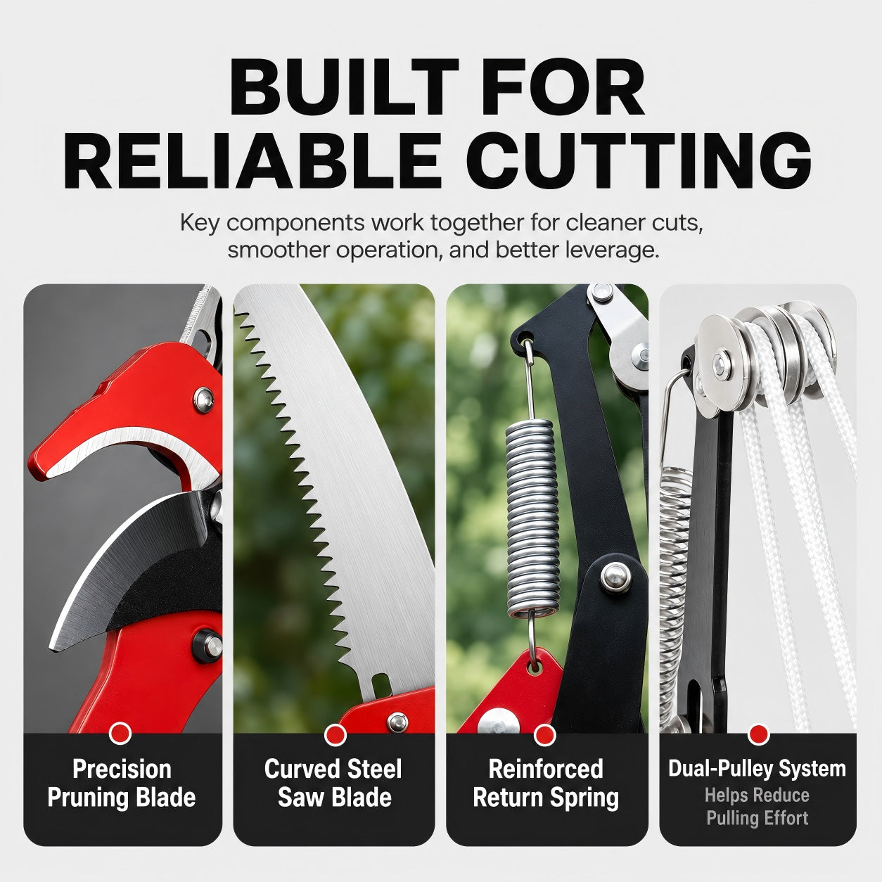 Manual Pole Saw & Tree Pruner for Backyard Tree Trimming