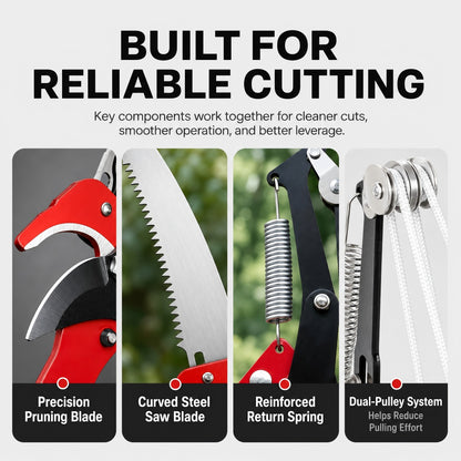 Manual Pole Saw & Tree Pruner for Backyard Tree Trimming
