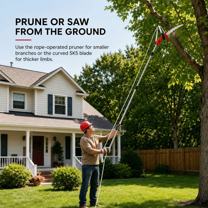 Manual Pole Saw & Tree Pruner for Backyard Tree Trimming