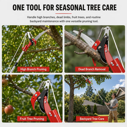 Manual Pole Saw & Tree Pruner for Backyard Tree Trimming